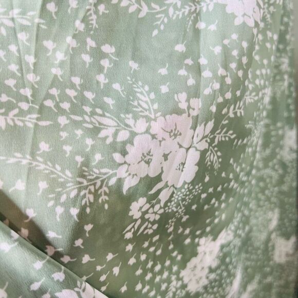 Light Green Cream Floral Tiered Maxi Dress - Picture 9 of 11